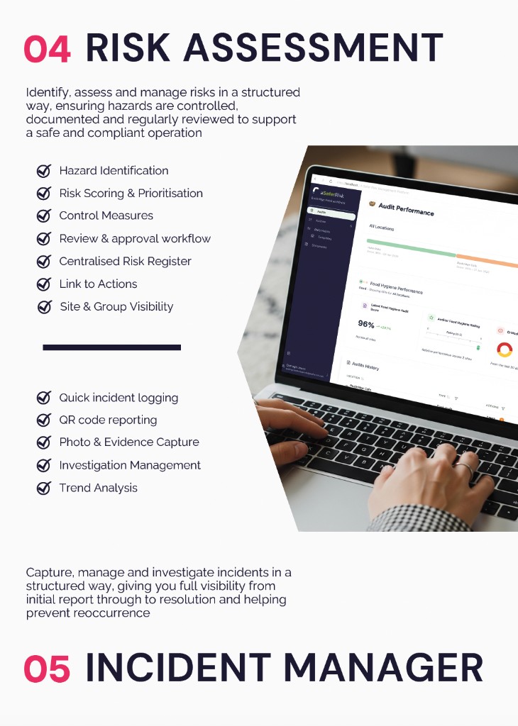 Risk assessment and incident management with performance dashboard
